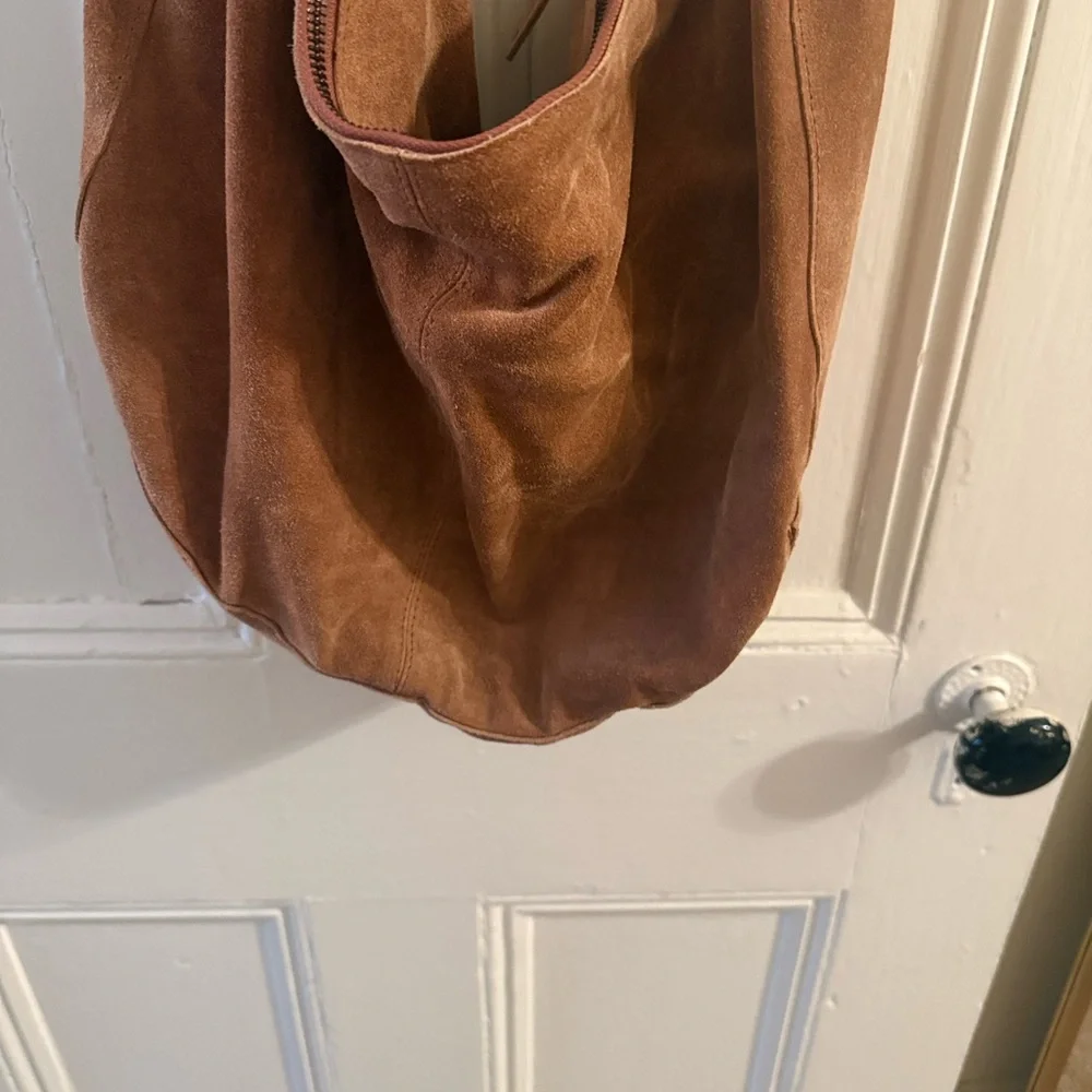 Free People Suede Hobo Shoulder Bag in Cognac